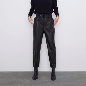 Zara high waisted leather pants